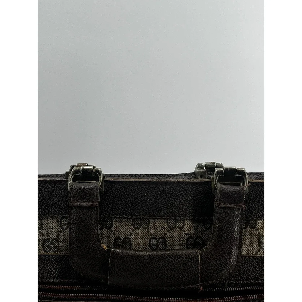 Gucci Vintage Bag Portfolio Style Pouch GG Canvas Signature Green/Red Web - Picture 11 of 16